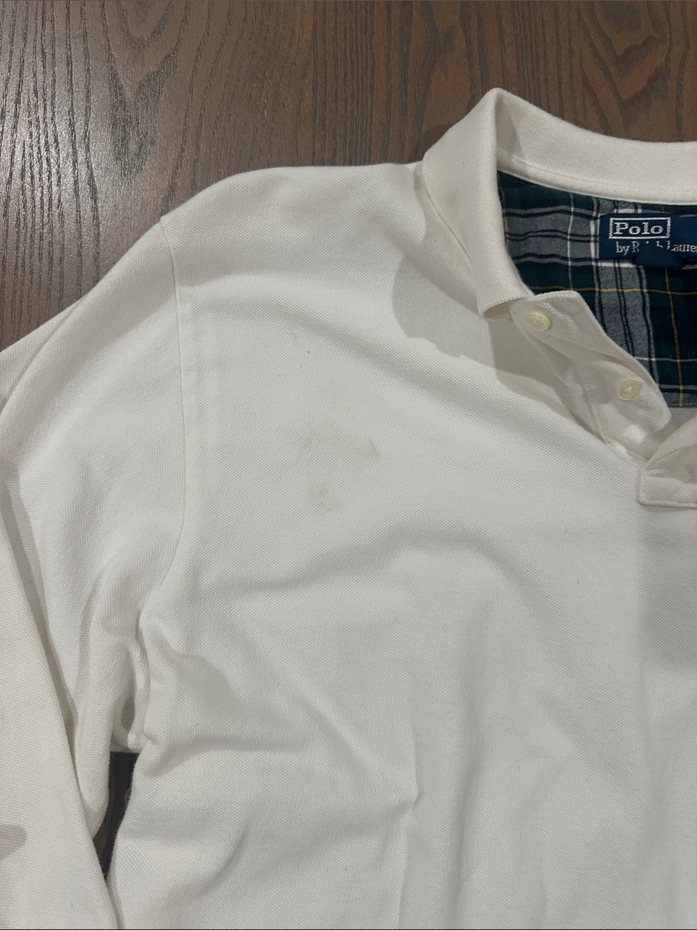 Ralph Lauren White Long-Sleeve Polo with Navy Pony - Picture 4 of 5